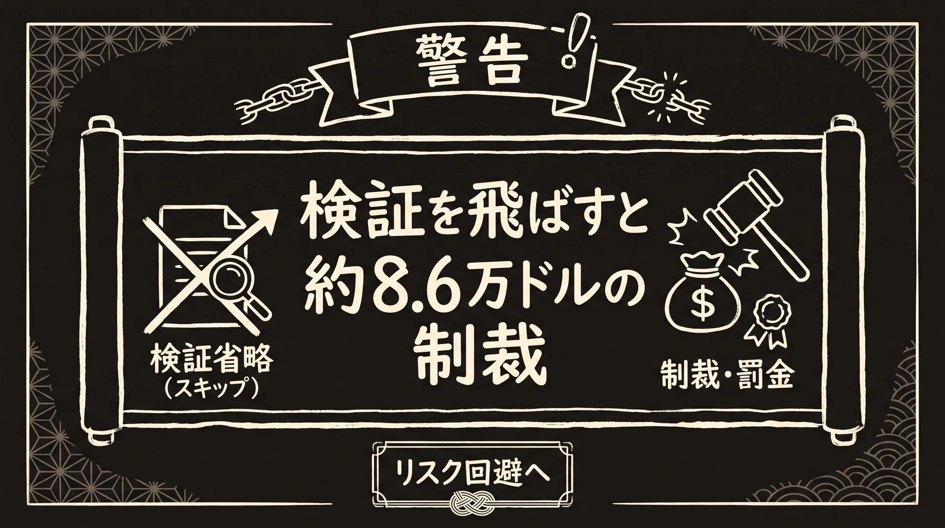 AIの下書きを検証せず提出して制裁金を受ける失敗を戒めるグラフィックレコーディング